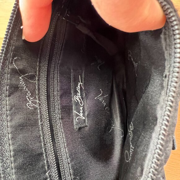 Vera Bradley Black Quilted purse with black rhinestones and suede flower - Picture 3 of 5